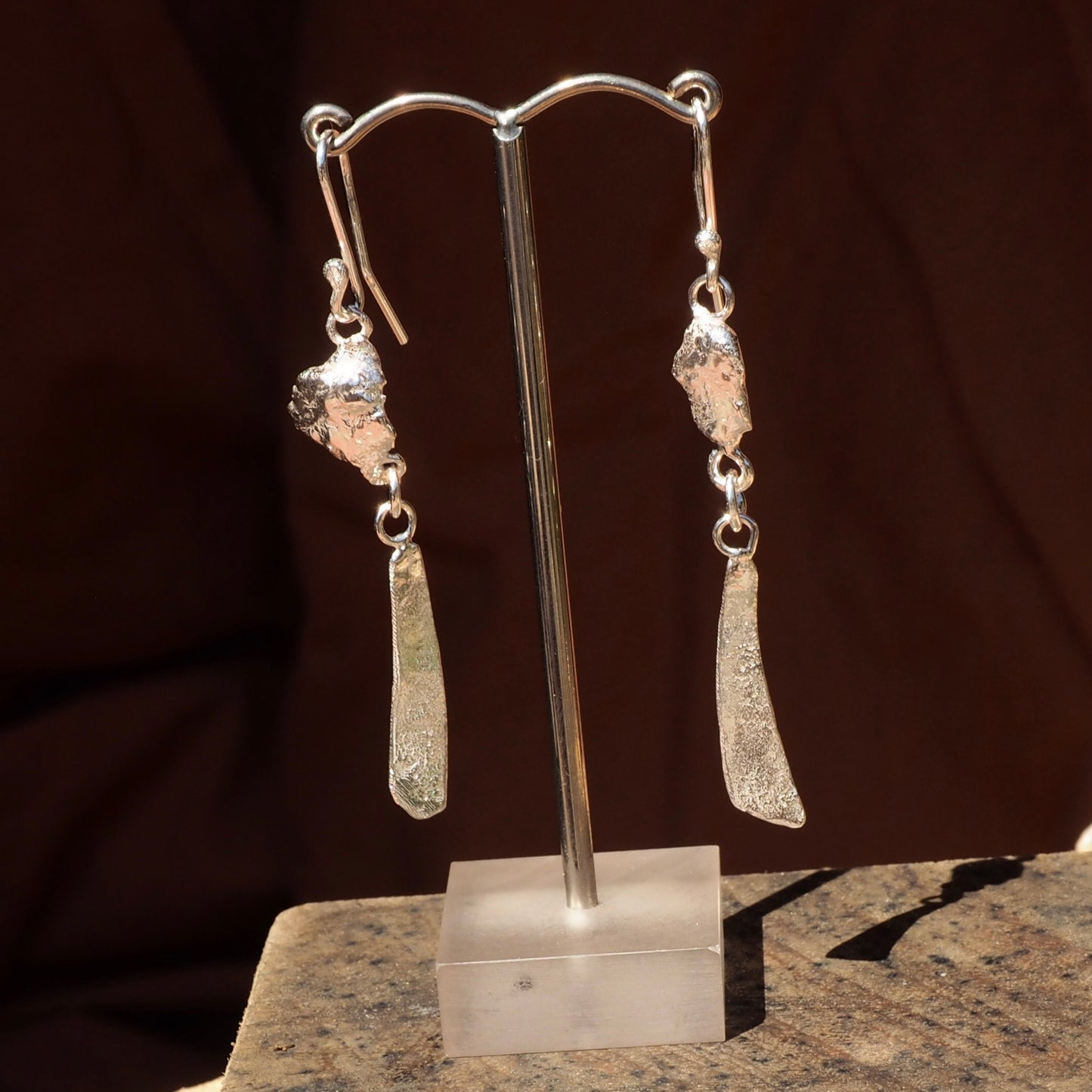 ORGANIC SILVER CHAIN EARRINGS