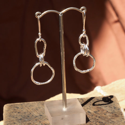 ORGANIC SILVER CHAIN EARRINGS
