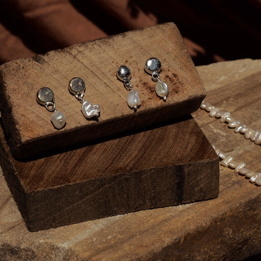 SILVER AND GOLD PEARL DROPLETS